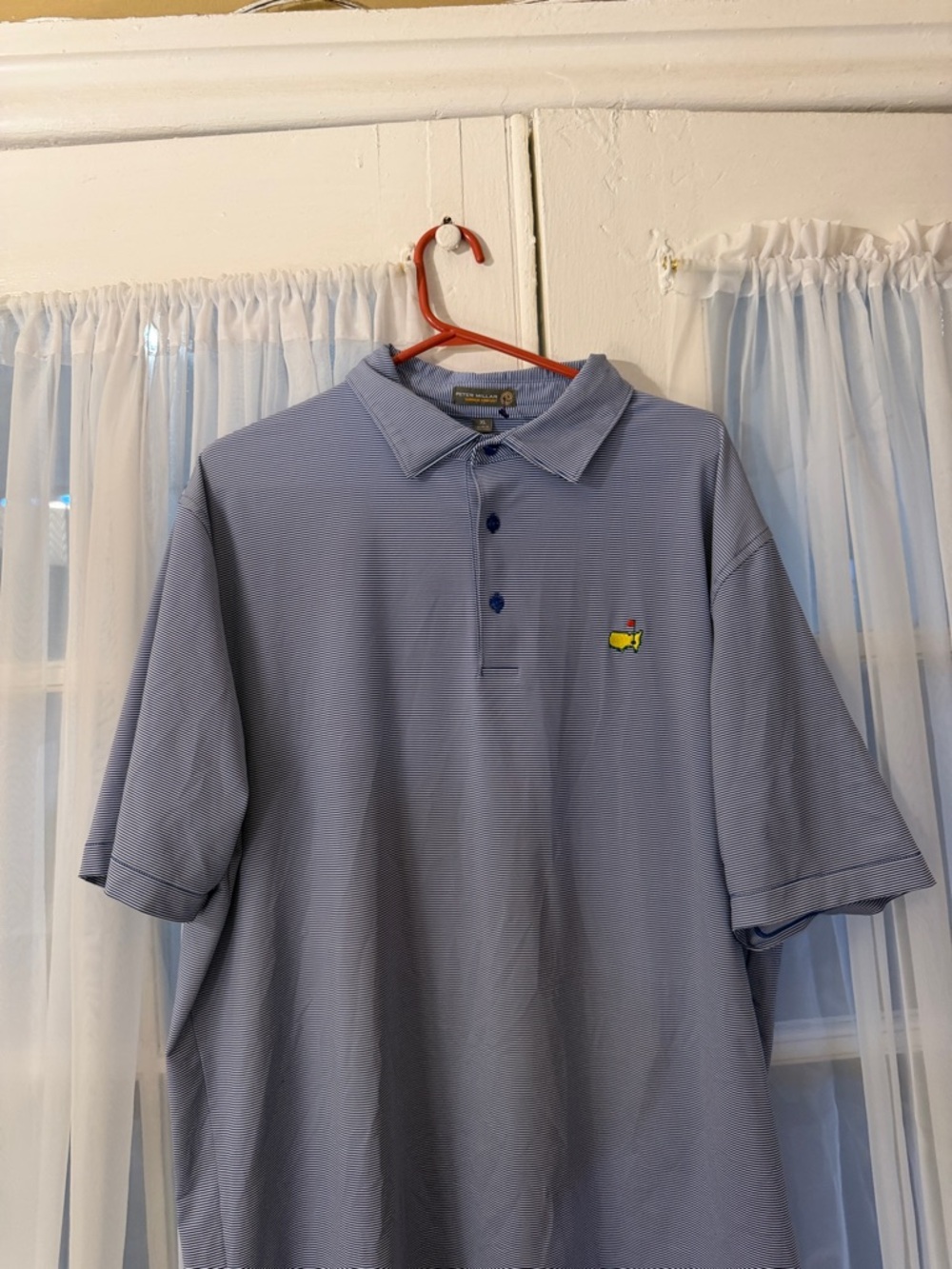 Peter Millar Masters Augusta National striped golf polo shirt Men’s X-Large Blue